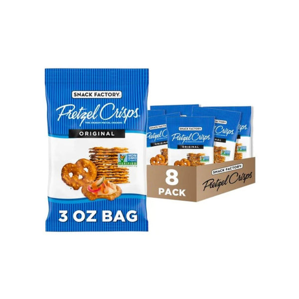 8 Bags Snack Factory Pretzel Crisps (3oz)