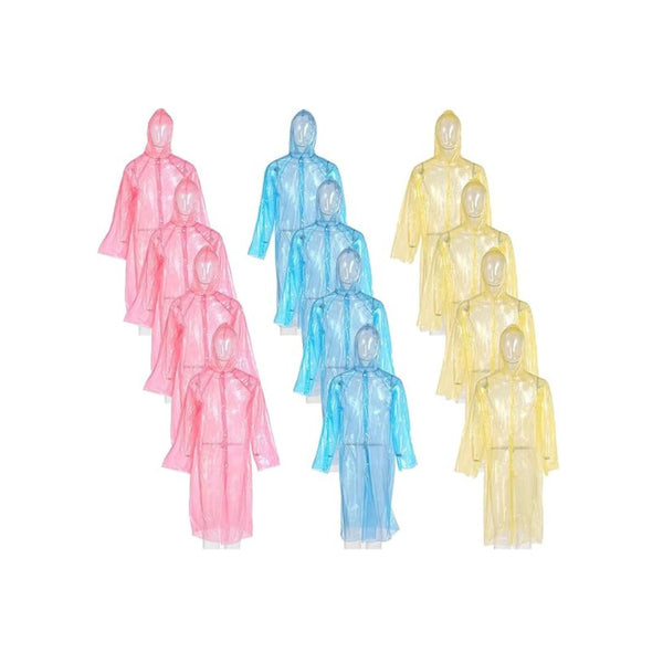 12 Pack Rain Ponchos with Hood