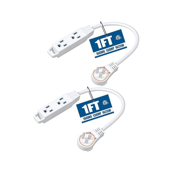 2 Pack Rotating Flat Plug Extension Cord