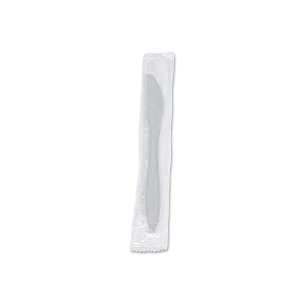 1,000 Genuine Joe Individually Wrapped Plastic Knives