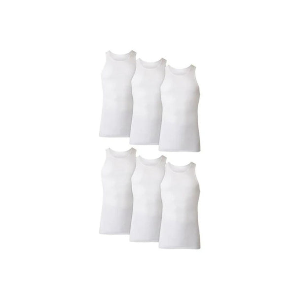 6 Hanes Men’s Cotton Tank Undershirts