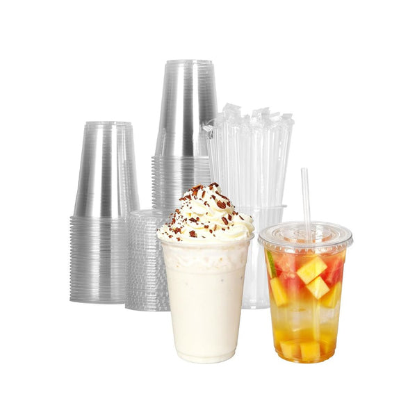 100 Pack 16 oz Disposable Plastic Cups