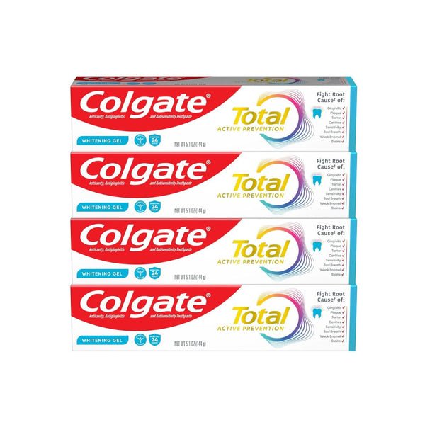 4-Pack Colgate Total Active Prevention Whitening Gel Toothpaste