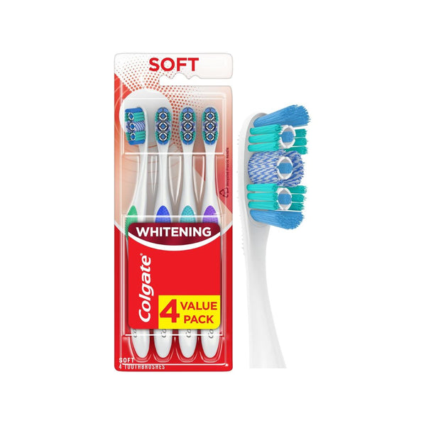 4-Pack Colgate 360 Optic White Whitening Toothbrush