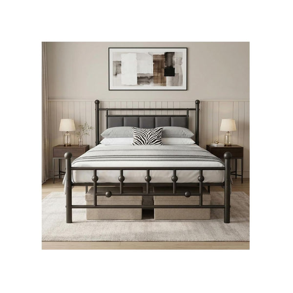 Twin Upholstered Platform Bed Frame with Storage