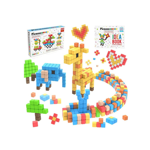 PicassoTiles 108pcs 1” Magnetic Puzzle Cubes Magnet Toys