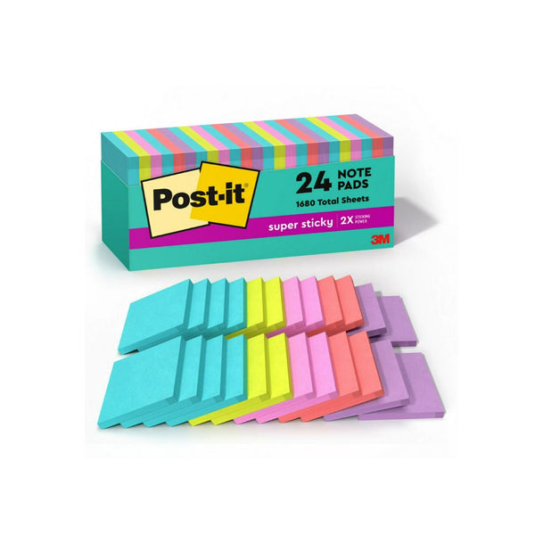 24 Post-it Super Sticky Notes