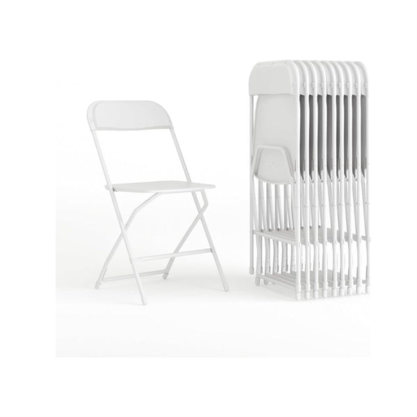 Flash Furniture Set of 10 Heavy-Duty Plastic Folding Chairs
