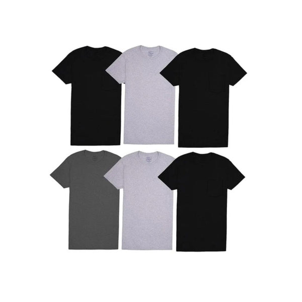 6-Pack Fruit of The Loom Men's Moisture Wicking Pocket T-Shirts