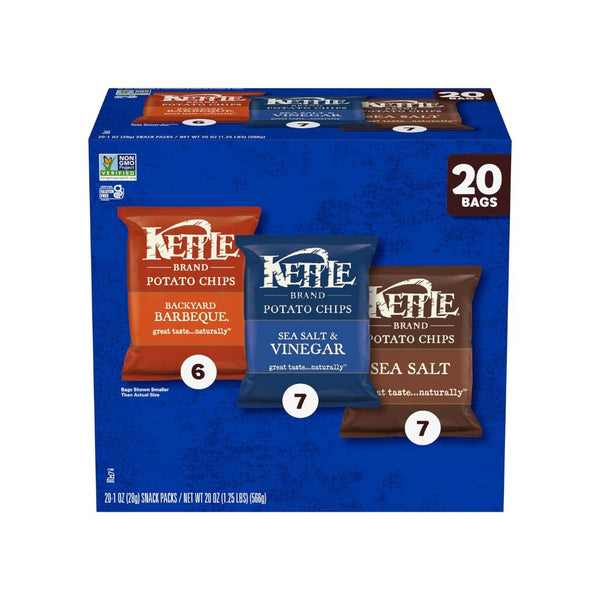 20-Count Kettle Brand Potato Chips Variety Pack