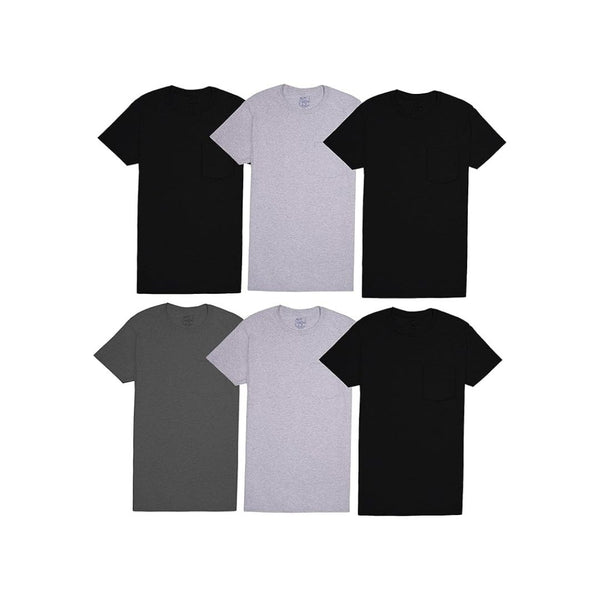 6-Pack Fruit of The Loom Mens Pocket Tee