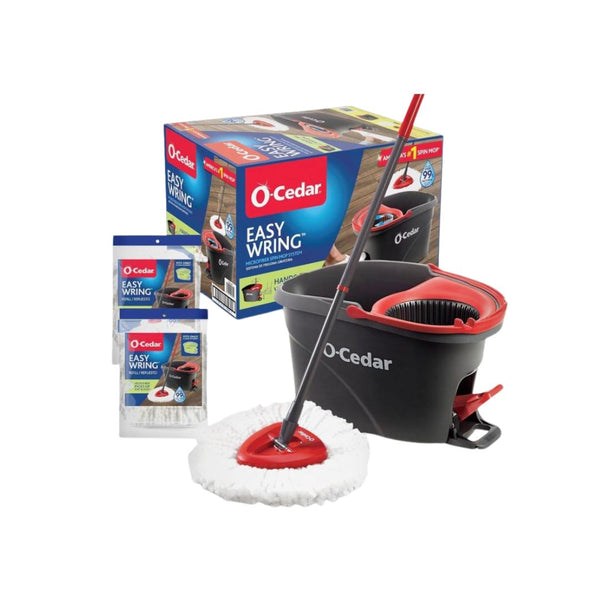 O-Cedar EasyWring Spin Mop & Bucket System With 2 Extra Refills