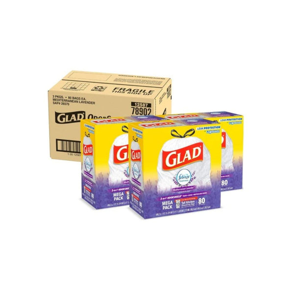 240 Glad OdorShield Tall 13 Gallon Kitchen Trash Bags