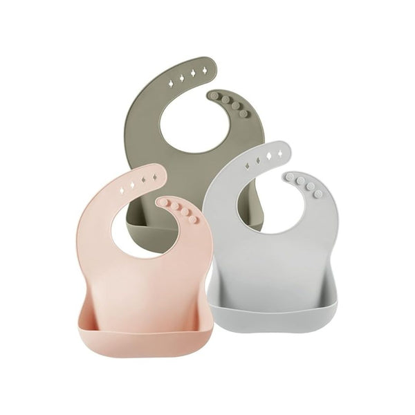 PandaEar 3 Pack Silicone Bibs for Babies & Toddlers