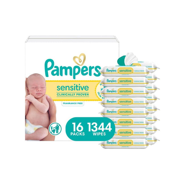 16-Pack Pampers Sensitive Baby Wipes