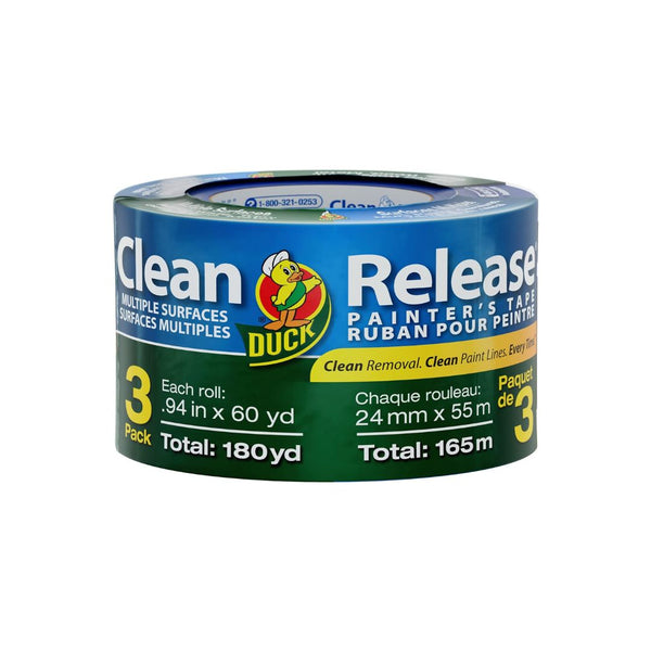 3-Pack Duck Clean Release Blue Painters Tape,