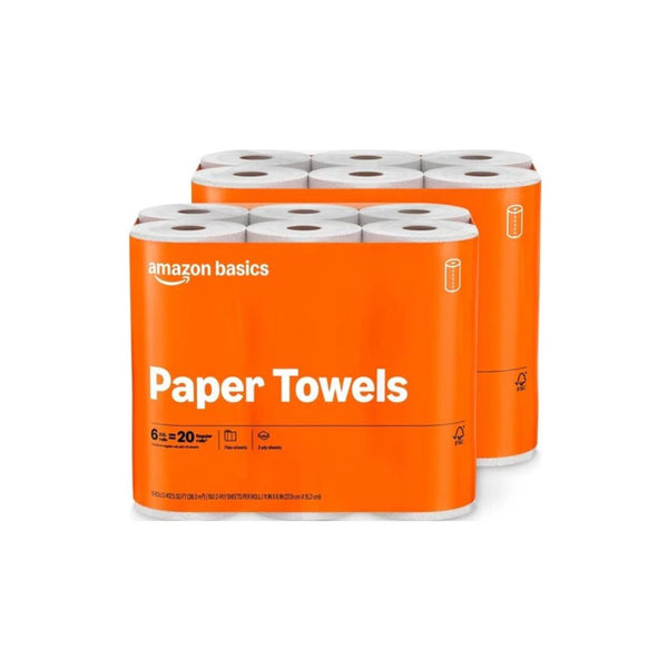 12 XXL Rolls (=40 Reg) Amazon Basics Paper Towels