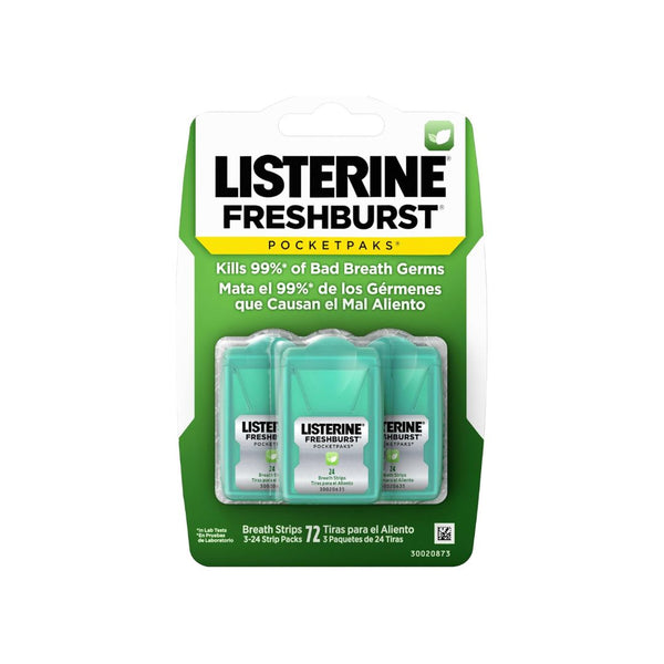 3-Pack Listerine PocketPaks Breath Strips Spearmint