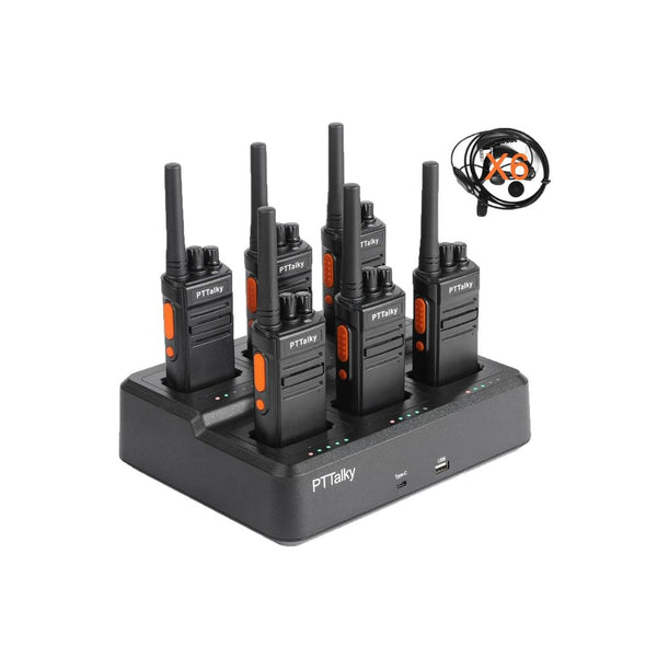 6-Pack Walkie Talkies Long Range Rechargeable