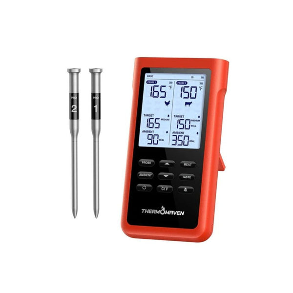 ThermoMaven 3,000FT Smart Wireless Meat Thermometer with 2 Probes (No App Needed)