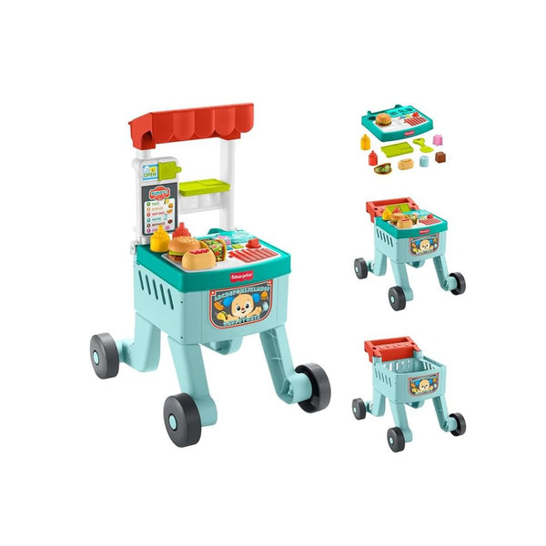 Fisher-Price Baby Push Toy 4-in-1 Snack Cart Walker Learning Activity