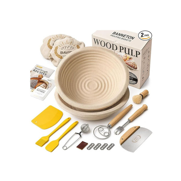 2 Sourdough Bread Proofing Baskets Kit
