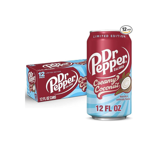 24 Pack Of Dr Pepper Creamy Coconut Soda 12oz