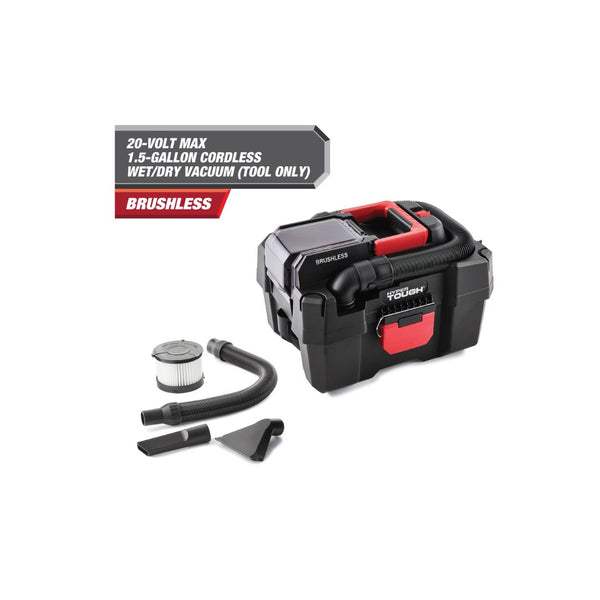 Hyper Tough 1.5-Gallon Wet Dry Vacuum, 20V Max, Cordless, Tool Only