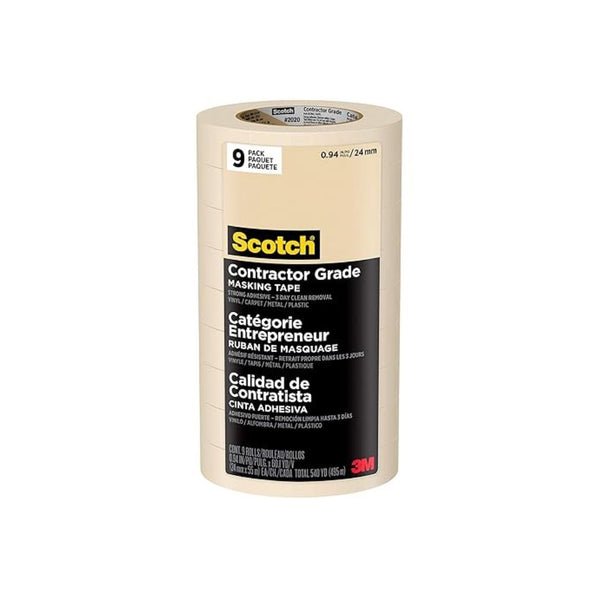 Scotch Contractor Grade Masking Tape, 9 Rolls