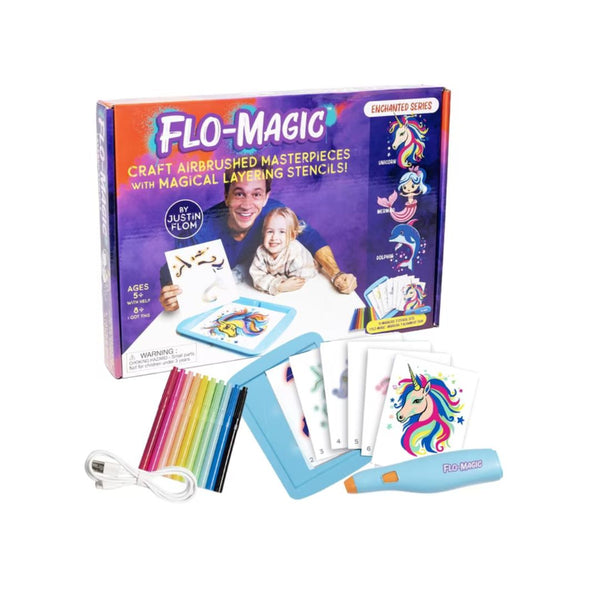 25-Piece Flo-Magic Kids Enchanted Series Airbrush Marker Kit