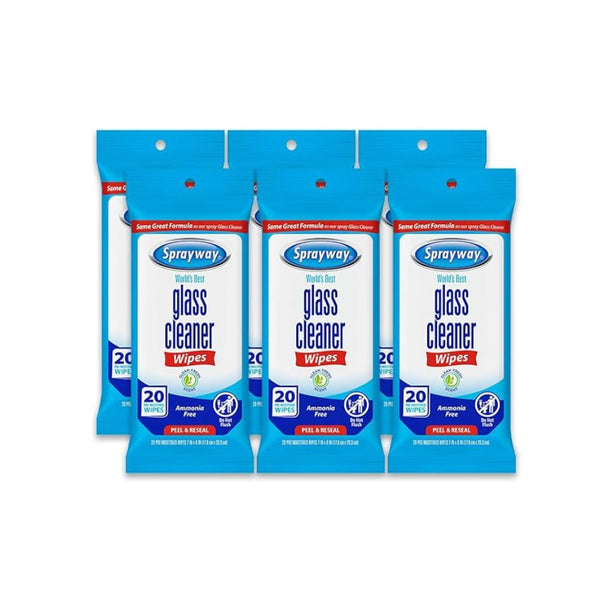 6-Pack Sprayway Glass Cleaner Wipes