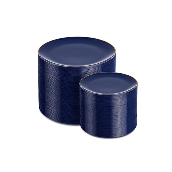 200 Blue and Gold Disposable Plates
