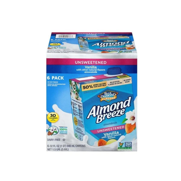 6-Pack Almond Breeze Unsweetened Vanilla Almondmilk