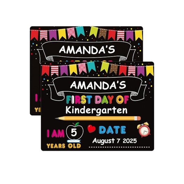 First Day of School Board Sign - 11"x14" Double Sided Erasable First & Last Day Board