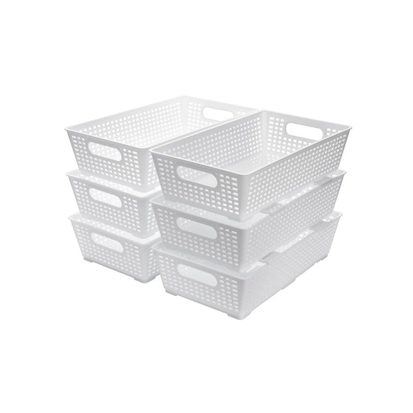 6-Pack Tiawudi Stackable Woven Plastic Basket