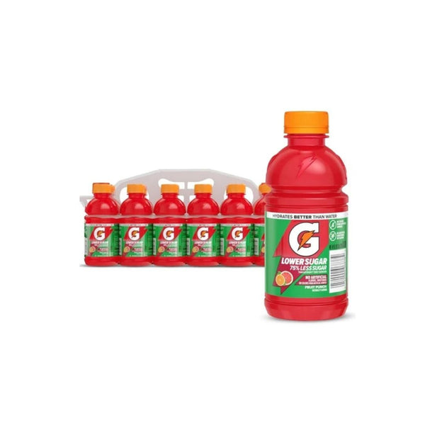 12 Bottles Gatorade Lower Sugar Fruit Punch Sports Drink (12oz)