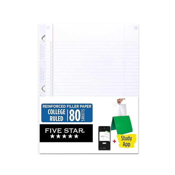 80 Sheets Five Star Loose Leaf Paper + Study App