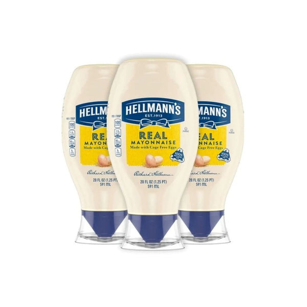 3 Squeeze Bottles Hellmann’s Real Mayonnaise