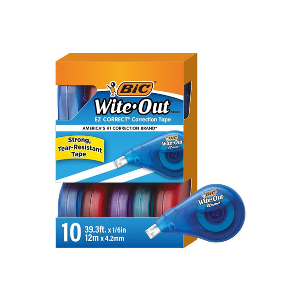 10-Count BIC Wite-Out EZ Correct Tear-Resistant Correction Tape
