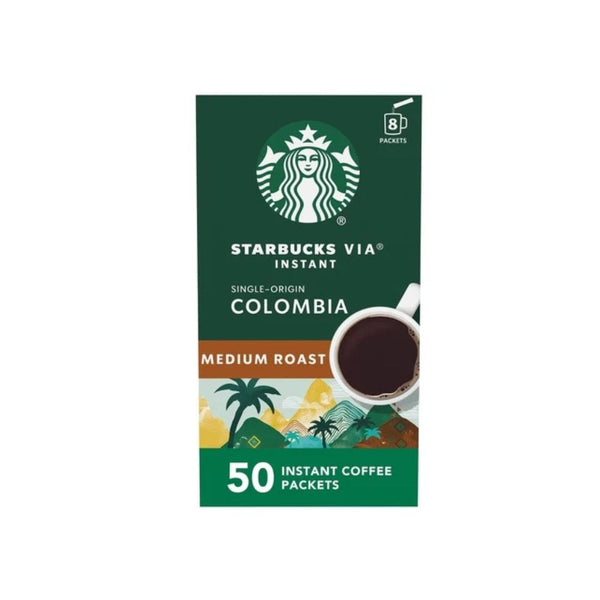 50 Starbucks VIA Colombia Instant Coffee Packets