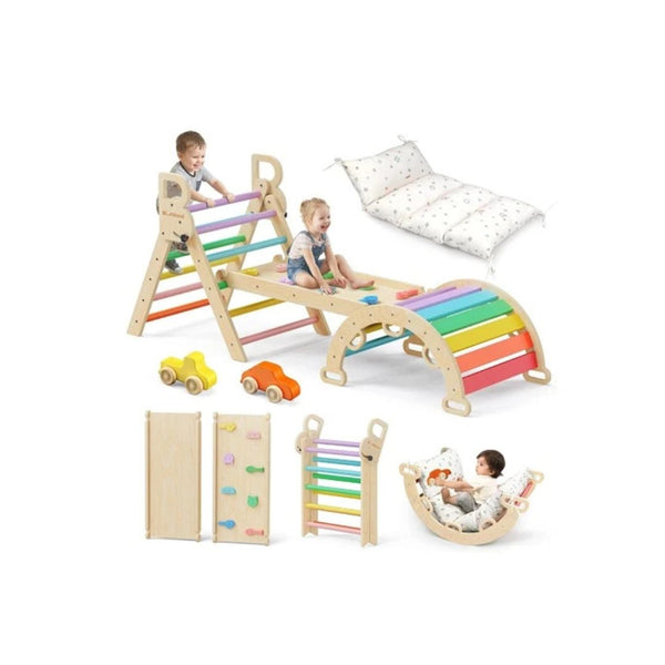 9-in-1 Foldable Pikler Triangle Climbing Set