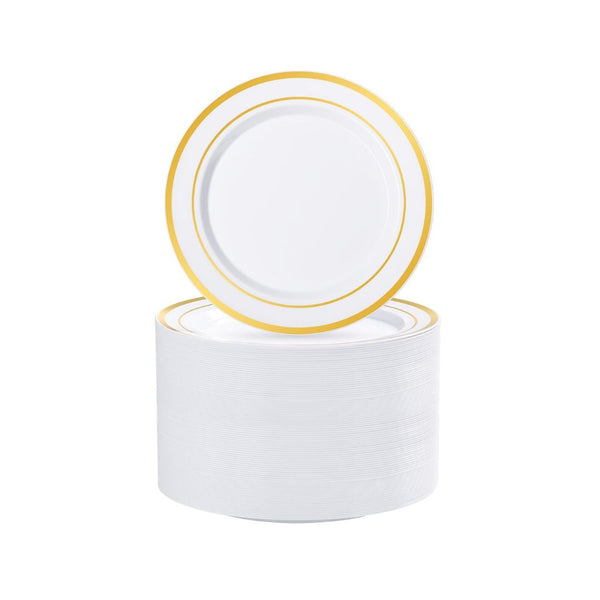 100PCS Gold Plastic Plate