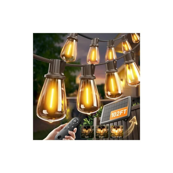 102Ft Solar LED String Lights With Remote