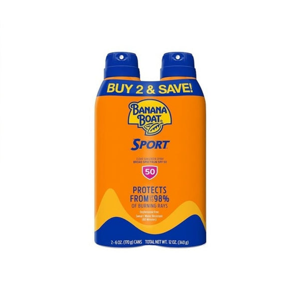 2-Pack Banana Boat Sport SPF 50 Sunscreen Spray