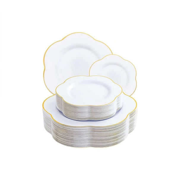 50-Piece White Plastic Heavy Duty Disposable Plates
