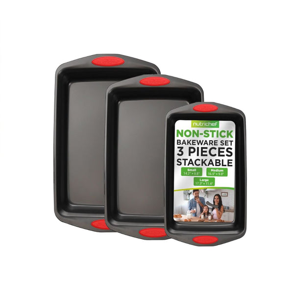 NutriChef 3-Piece Baking Pan Set