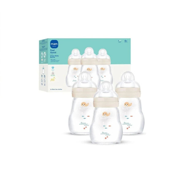 3-Pack MAM Feel Good Glass Baby Bottles (6oz)