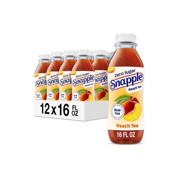 12 Bottles Snapple Zero Sugar Peach Tea (16oz)