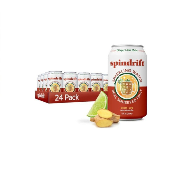 24 Cans Spindrift Ginger Lime Mule Sparkling Water