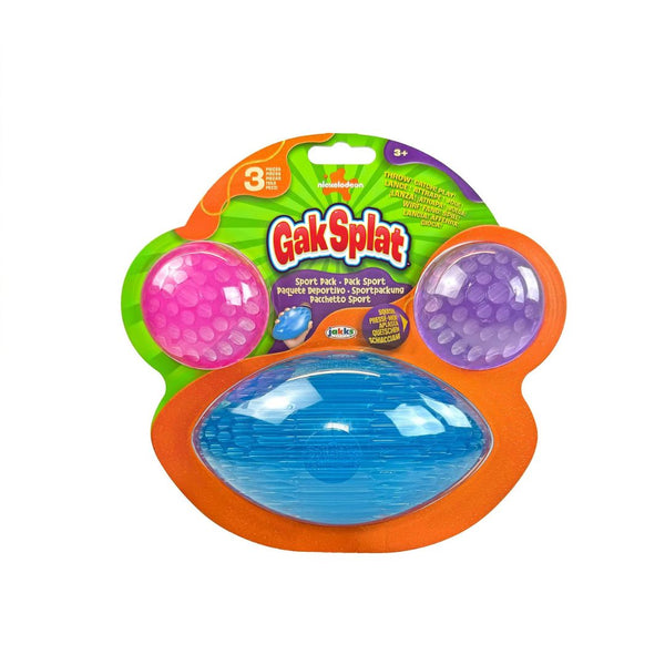 3-Pack Nickelodeon Gak Splat 2 Balls + 1 Football Sport Ball